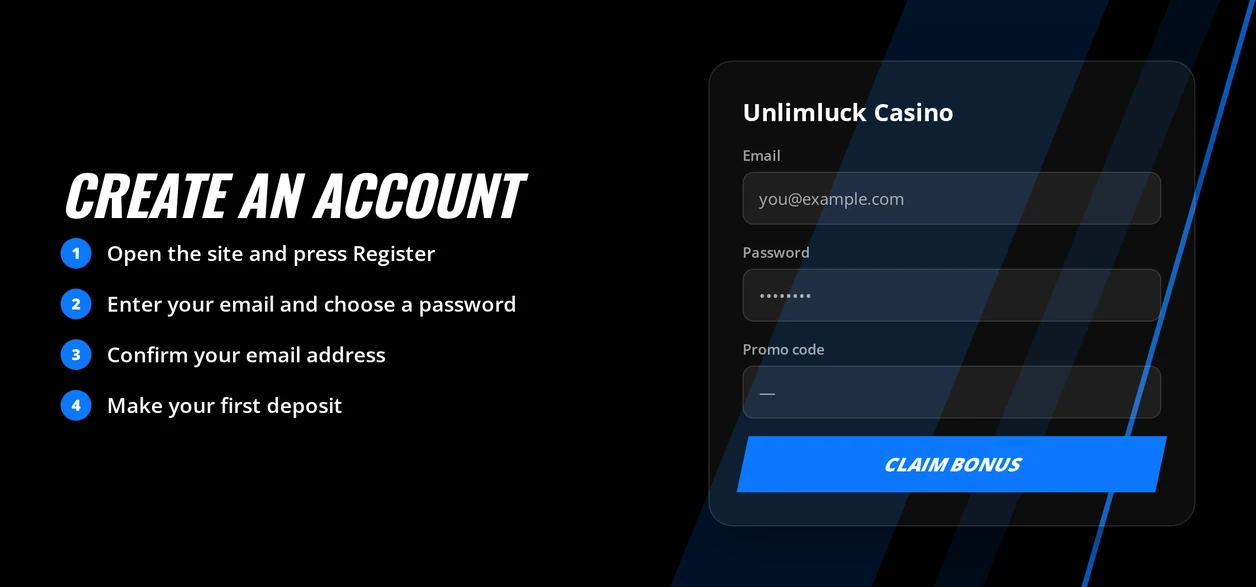 Punch in signup details.
